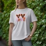 Two Hearts One Love - Half Sleeve T-Shirt for Women