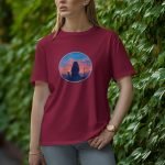 Girl With Cat - Half Sleeve T-Shirt for Women