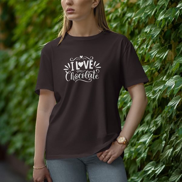 I Love Chocolate - Half Sleeve T-Shirt for Women