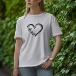 Love With Butterfly - Half Sleeve T-Shirt for Women