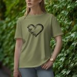 Love With Butterfly - Half Sleeve T-Shirt for Women