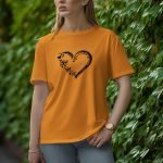 Love With Butterfly - Half Sleeve T-Shirt for Women