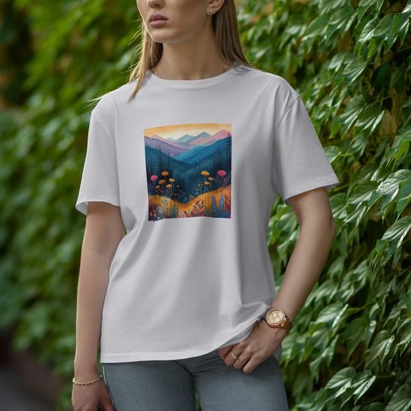 Mountain Flowers - Half Sleeve T-Shirt for Women