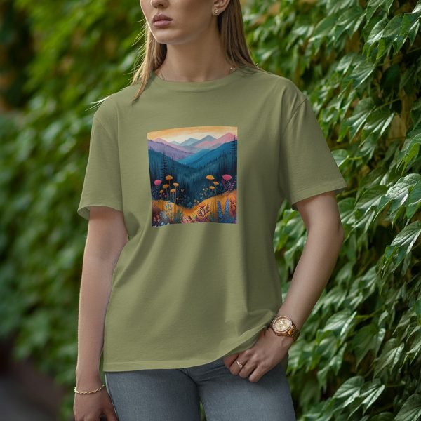 Mountain Flowers - Half Sleeve T-Shirt for Women