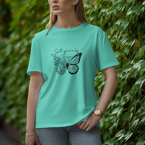 Set Yourself Free - Half Sleeve T-Shirt for Women