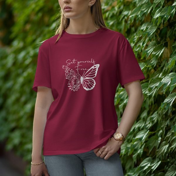 Set Yourself Free - Half Sleeve T-Shirt for Women