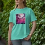 Tree With Moon - Half Sleeve T-Shirt for Women