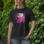 Tree With Moon - Half Sleeve T-Shirt for Women