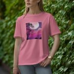 Tree With Moon - Half Sleeve T-Shirt for Women