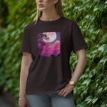 Tree With Moon - Half Sleeve T-Shirt for Women