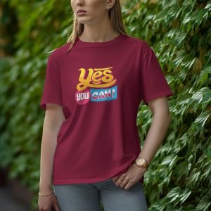 Yes You Can - Half Sleeve T-shirt for Women