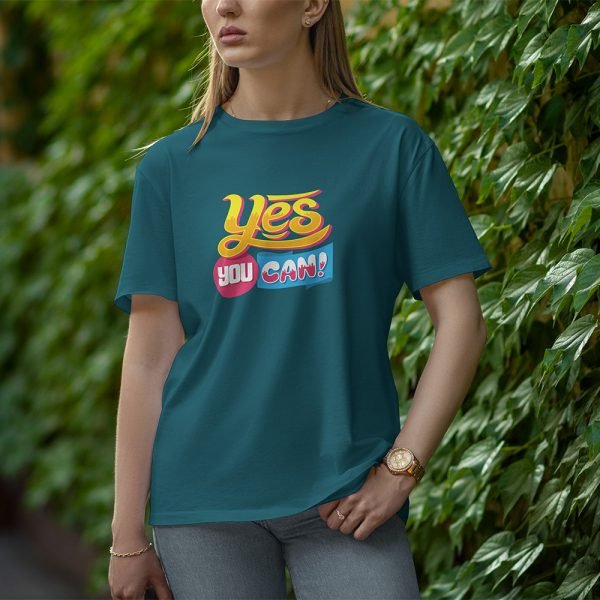 Yes You Can - Half Sleeve T-shirt for Women
