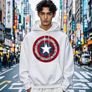 Men’s Captain America Shield Graphic Hoodie – Classic Fit | Premium Winter Wear