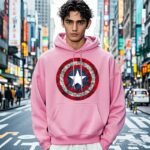 Men’s Captain America Shield Graphic Hoodie – Classic Fit | Premium Winter Wear