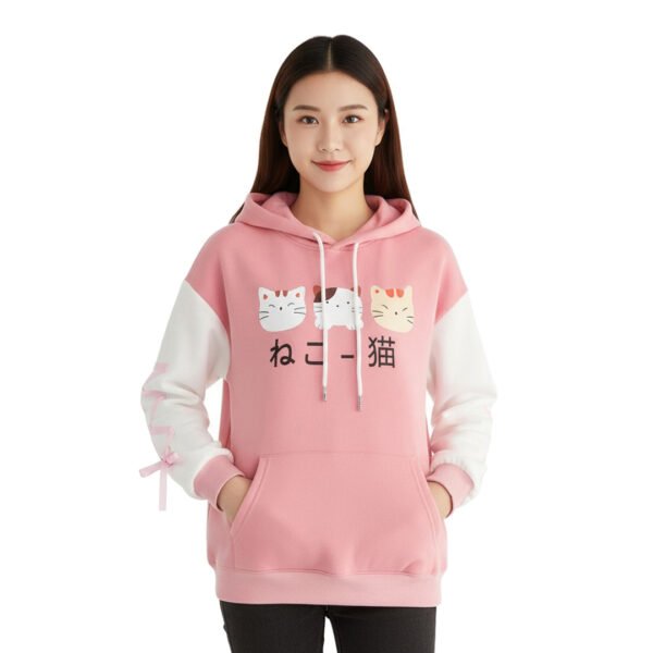 Three Kitties Ear Hoodie for Women – Soft, Stylish & Cozy Winter Wear