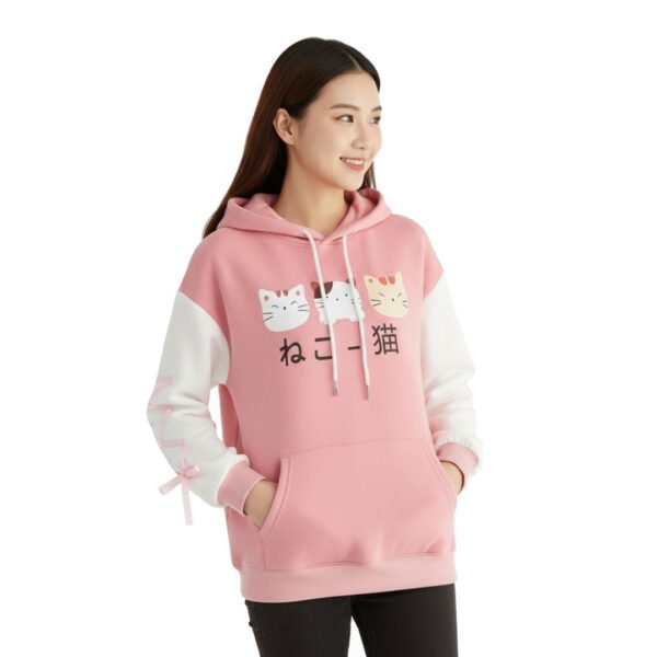 Three Kitties Ear Hoodie for Women – Soft, Stylish & Cozy Winter Wear