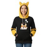 Happy Corgi Ear Hoodie for Women – Soft, Stylish & Cozy Winter Wear